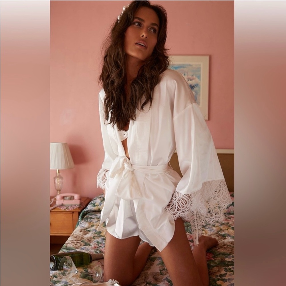 12th Tribe White Satin Robe (Bridal)